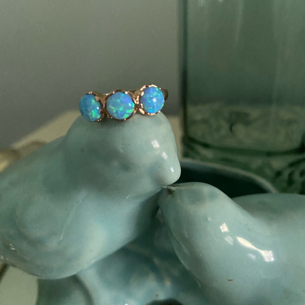 Rose gold opal ring
